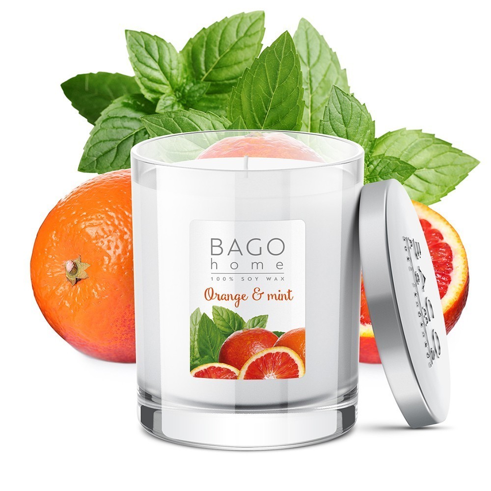 Апельсин с мятой BAGO home ароматическая свеча 132 г  