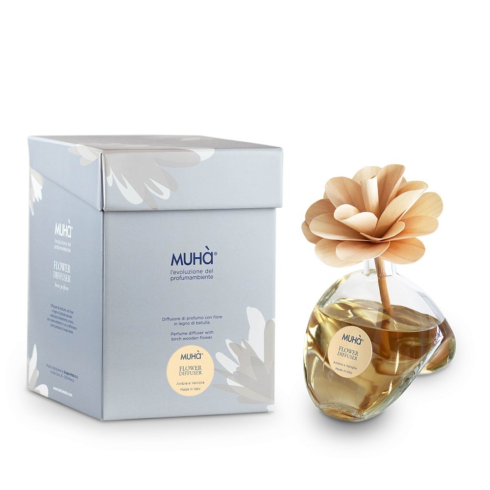 Амбра и ваниль Muha` ароматический диффузор с цветком 400 мл  
