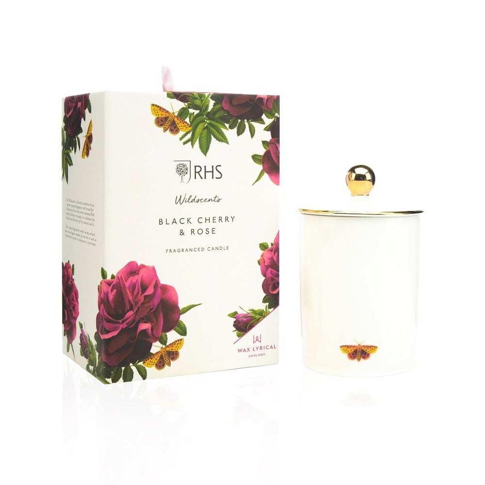 Черная вишня и роза Wax Lyrical ароматическая свеча в фарфоре  